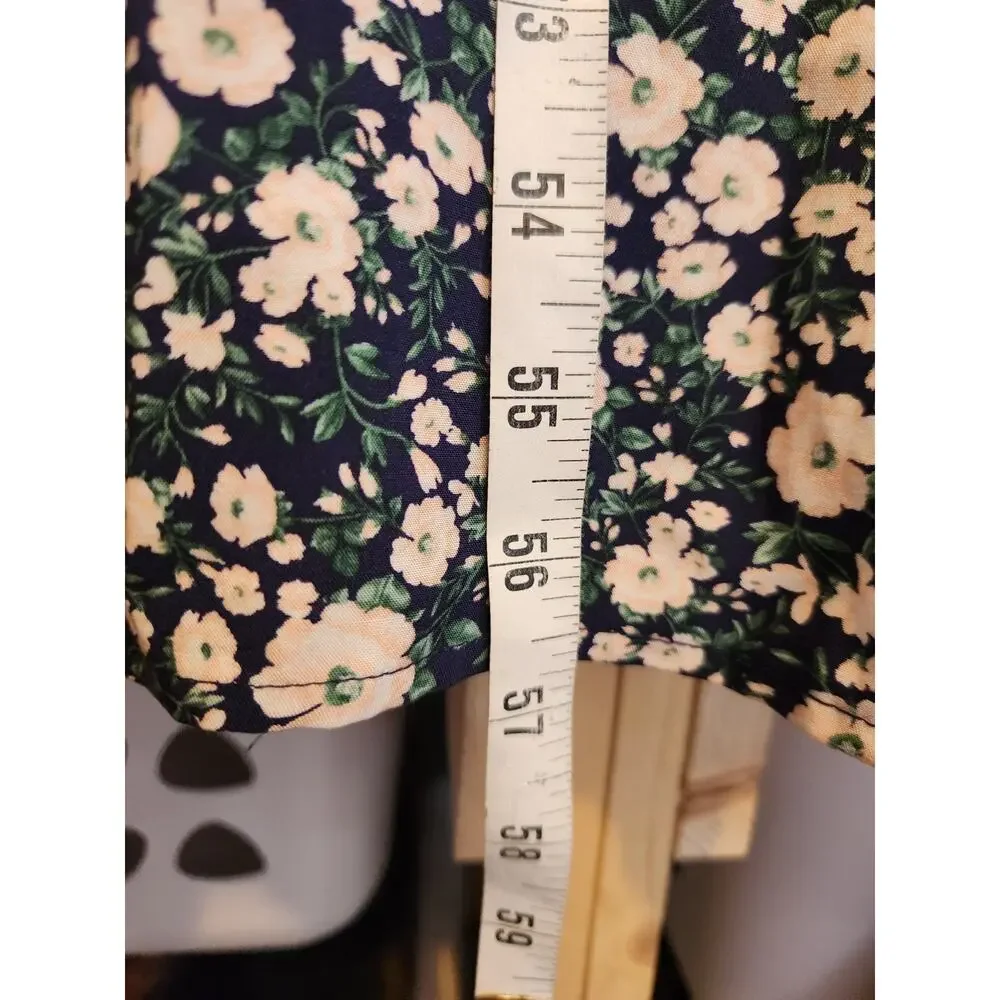 Old Navy‎ Womens Maxi Dress 4X Floral Cottagecore Puff Short Sleeve Smocked NWOT
